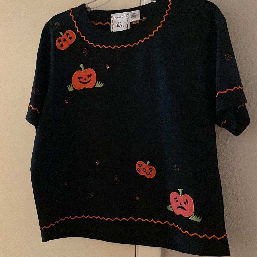 (HALLOWEEN!) Michael Simon Pumpkin/Jack-O-Lantern black‎ shirt